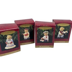 Vintage 1997 Hallmark Keepsake 2.75" Set of 4 Bearingers Collection USA Ornament
